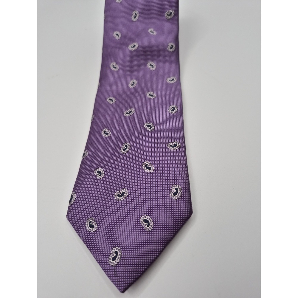Brooks Brothers Makers Merchants Paisley Tie Purple Italian Silk USA - Picture 2 of 4